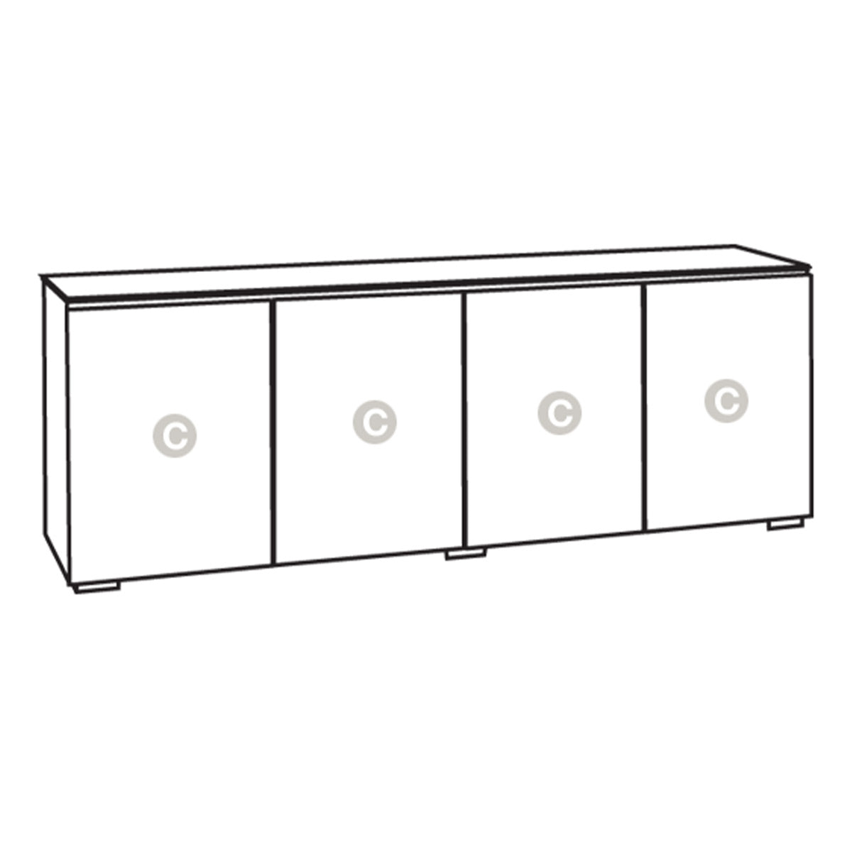 Salamander Chameleon Collection Denver 347 Quad AV Cabinet (Deep Textured Natural Oak with Black Glass Top) - groovevinylvault