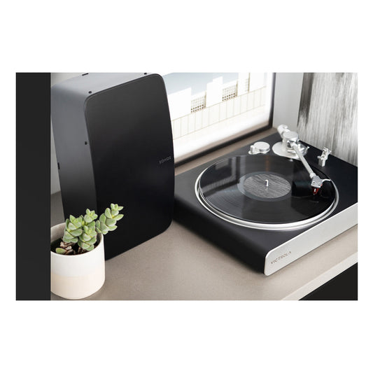 Victrola Stream Carbon Turntable with Sonos Five Wireless Speaker for Streaming Music (White) - groovevinylvault