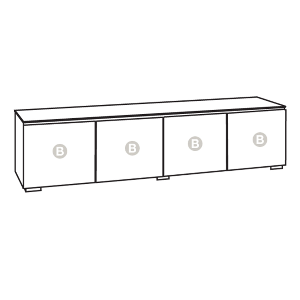 Salamander Chameleon Collection Barcelona 247 Quad AV Cabinet (Natural Walnut with Gloss White Doors) - groovevinylvault