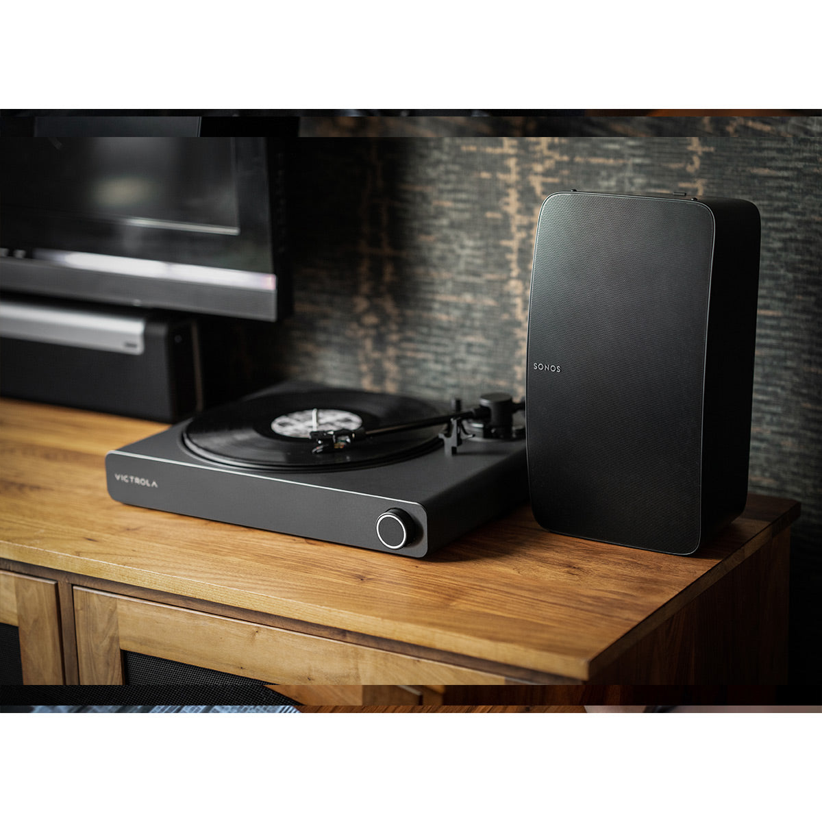 Victrola Stream Onyx Works with Sonos Wireless Turntable with Sonos Era 300 Wireless Smart Speaker (White) - groovevinylvault